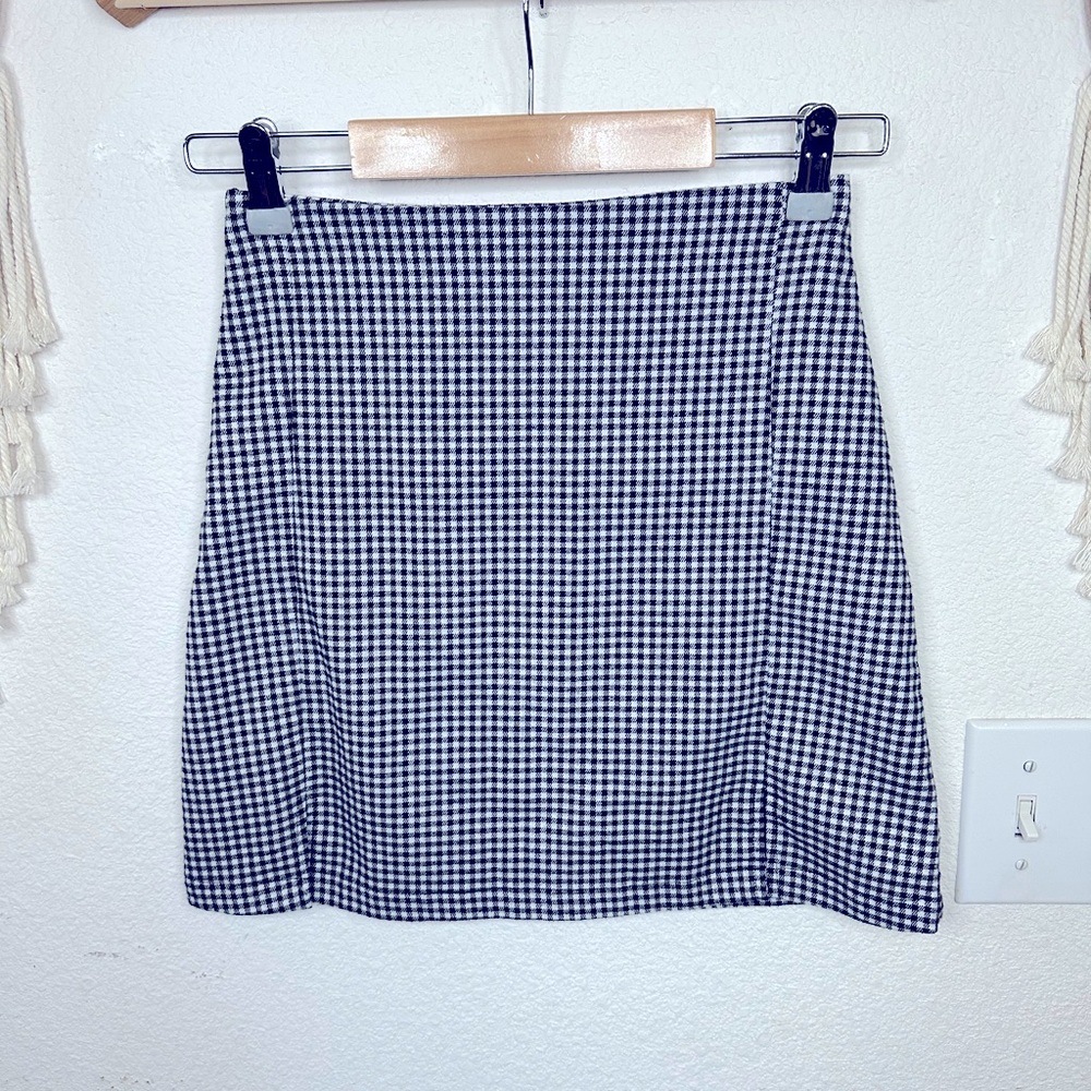 Brandy Melville John galt black and white gingham mini skirt small